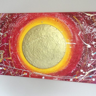Acrylmalerei abstrakt rot mit Sonne